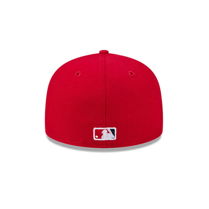 Pictured is this MLB Hidden Hit LA Angels 59FIFTY Fitted cap in red. 7