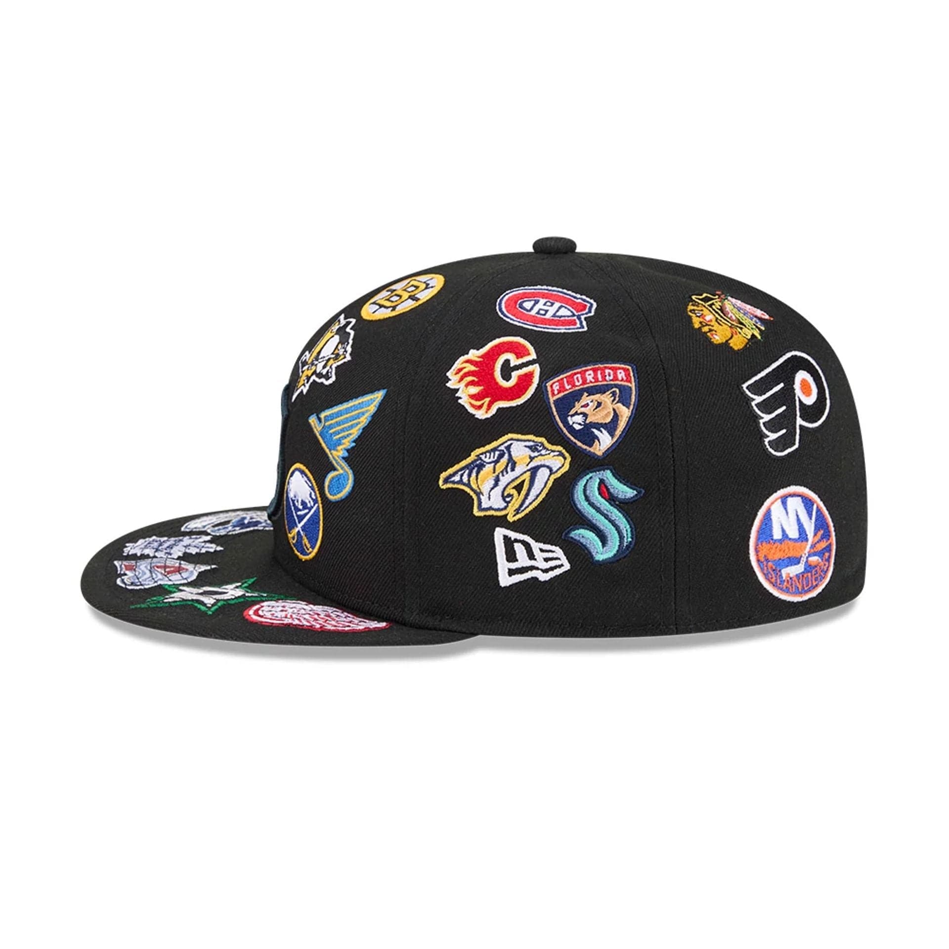 Pictured is this NHL All Over 59FIFTY Fitted cap in black. 5
