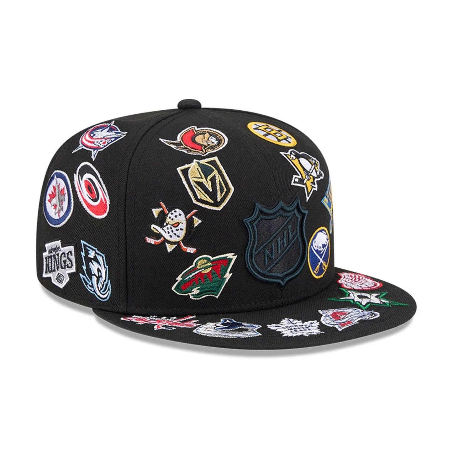 Pictured is this NHL All Over 59FIFTY Fitted cap in black. 4