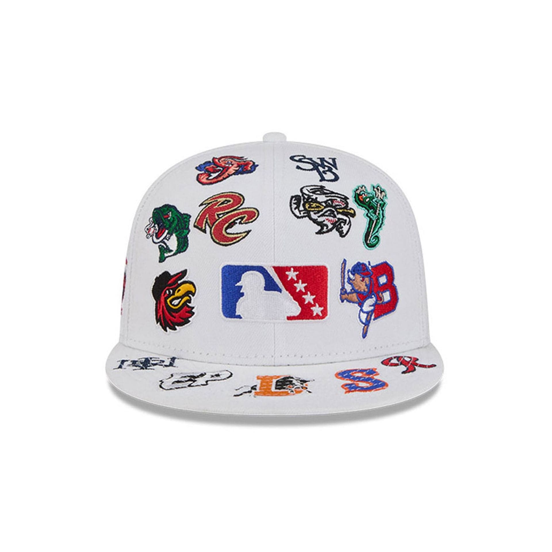 Pictured is this MiLB All Over 59FIFTY Fitted cap in white. 4