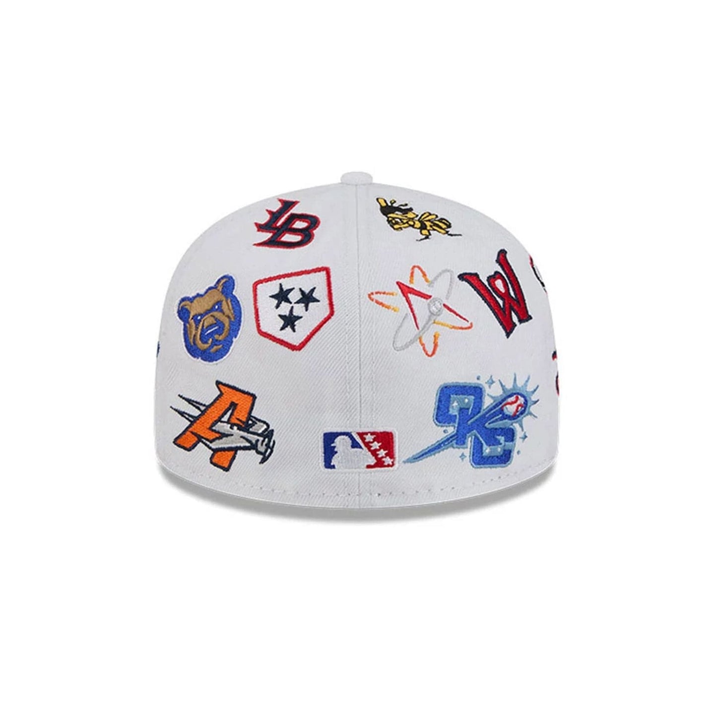 Pictured is this MiLB All Over 59FIFTY Fitted cap in white. 6