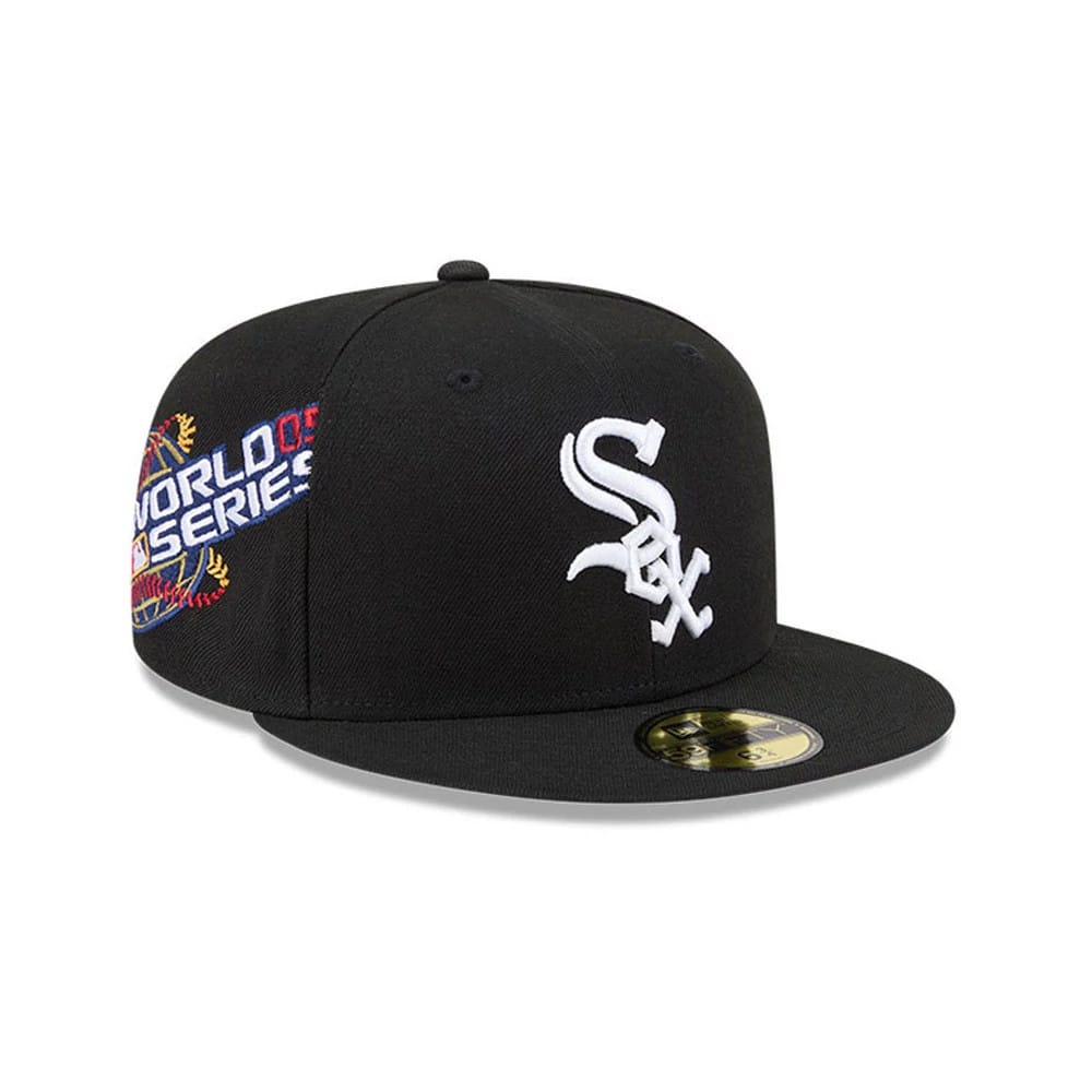 Pictured is this MLB Hidden Hit Chicago White Sox 59FIFTY Fitted cap in black. 1