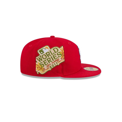 Pictured is this MLB Hidden Hit St. Louis Cardinals 59FIFTY Fitted cap in red. 5