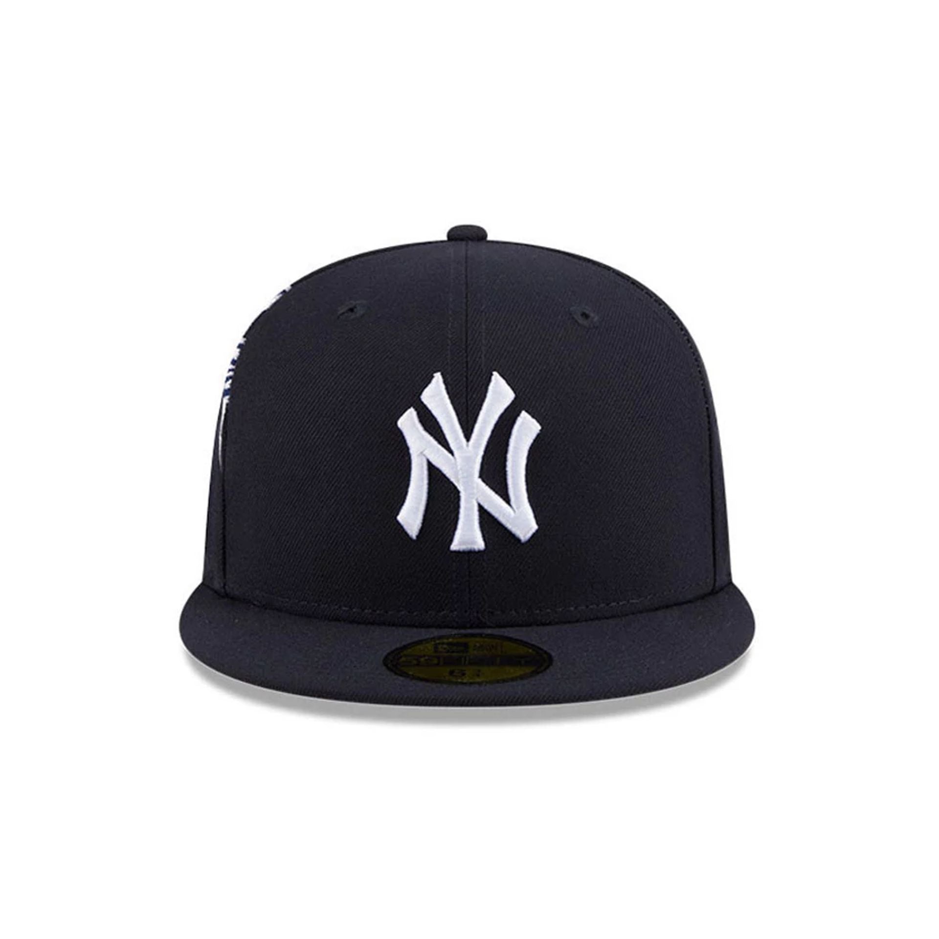 Pictured is this MLB Hidden Hit New York Yankees 59FIFTY Fitted cap in navy. 3