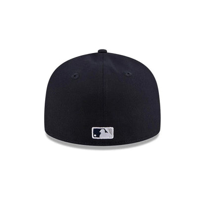 Pictured is this MLB Hidden Hit New York Yankees 59FIFTY Fitted cap in navy. 7