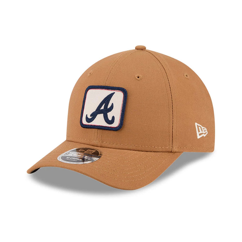 Pictured is this MLB Team Choice Atlanta Braves 9FORTY M-Crown cap in beige. 8