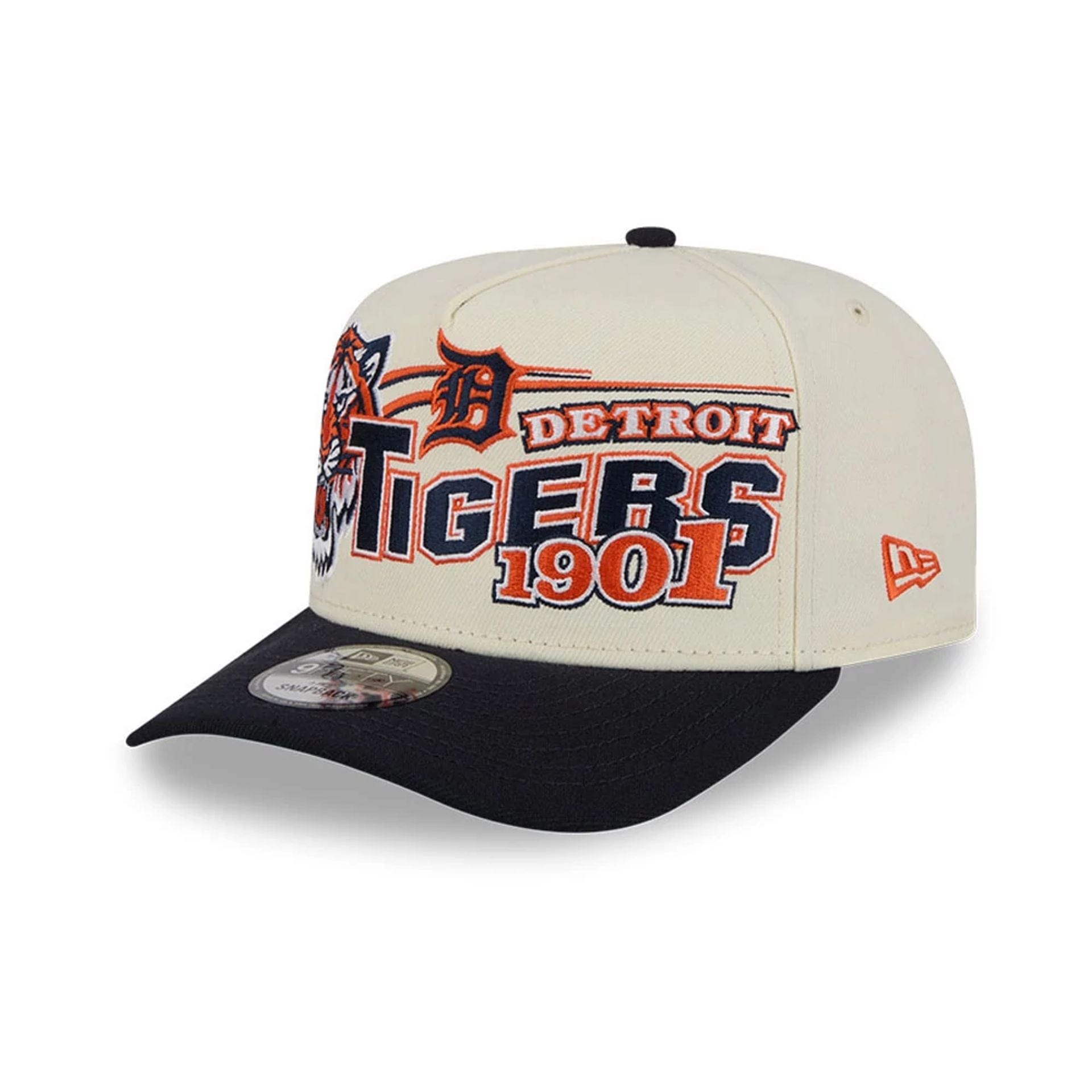 Pictured is this MLB Classic Detroit Tigers 9FIFTY A-Frame Snapback cap in White. 1
