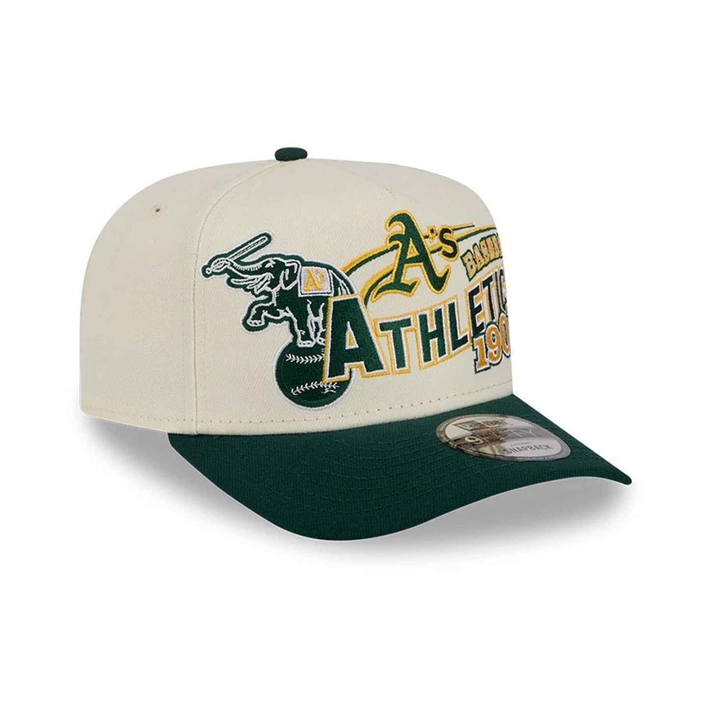 Pictured is this MLB Classic Athletics 9FIFTY A-Frame Snapback cap in White. 4