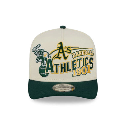 Pictured is this MLB Classic Athletics 9FIFTY A-Frame Snapback cap in White. 3