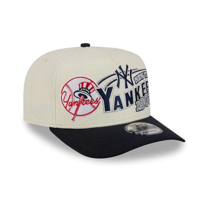 Pictured is this MLB Classic New York Yankees 9FIFTY A-Frame Snapback cap in Cream. 4