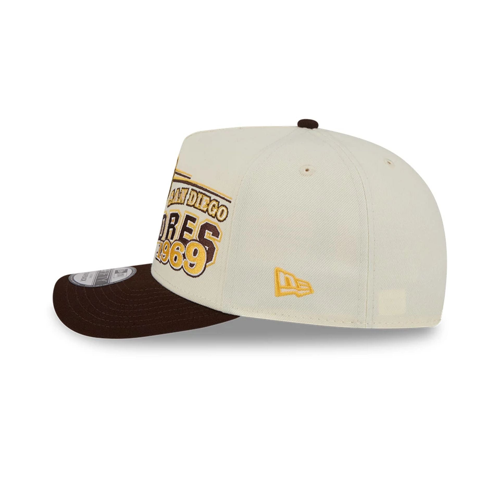 Pictured is this MLB Classic San Diego Padres 9FIFTY A-Frame Snapback cap in White. 5