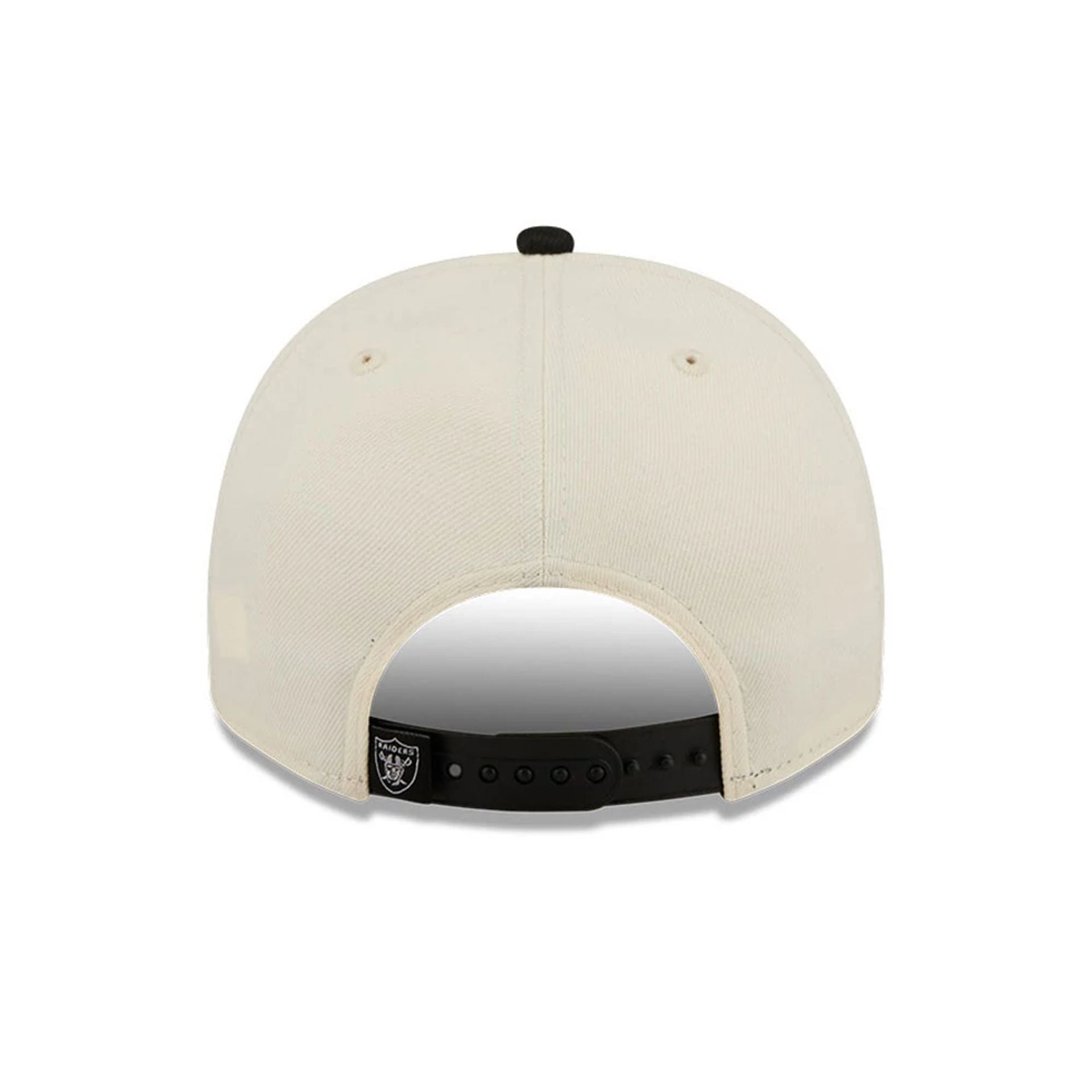 Pictured is this NFL Classic Las Vegas Raiders 9FIFTY A-Frame Snapback cap in White. 7
