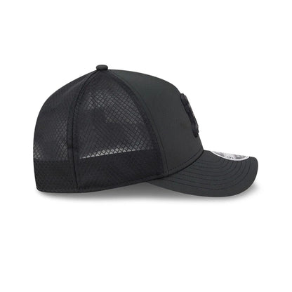 Pictured is this MLB Badged Athletics 9FORTY M-Crown A-Frame Trucker cap in black. 6