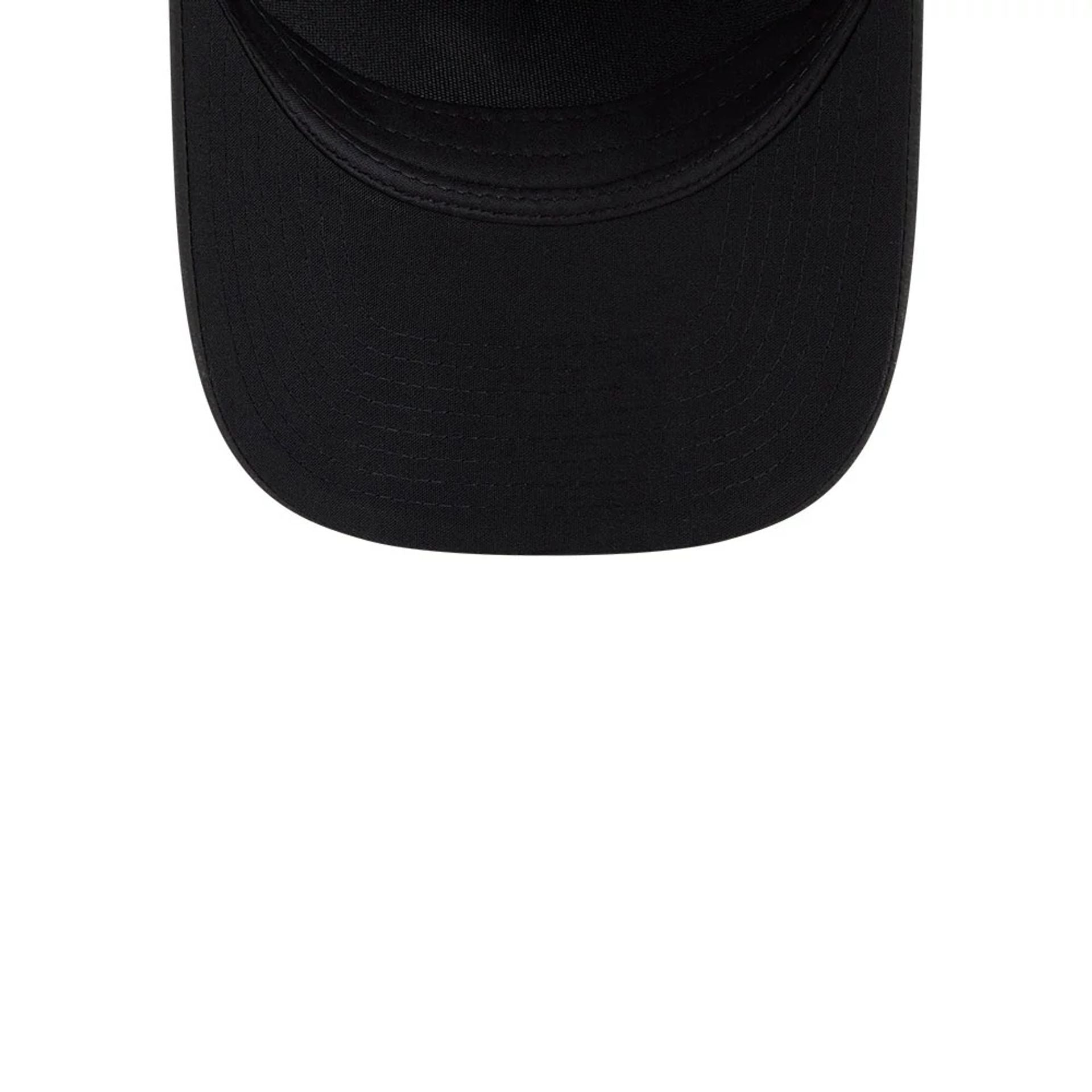 Pictured is this MLB Badged Boston Red Sox 9FORTY M-Crown A-Frame Trucker cap in black. 7