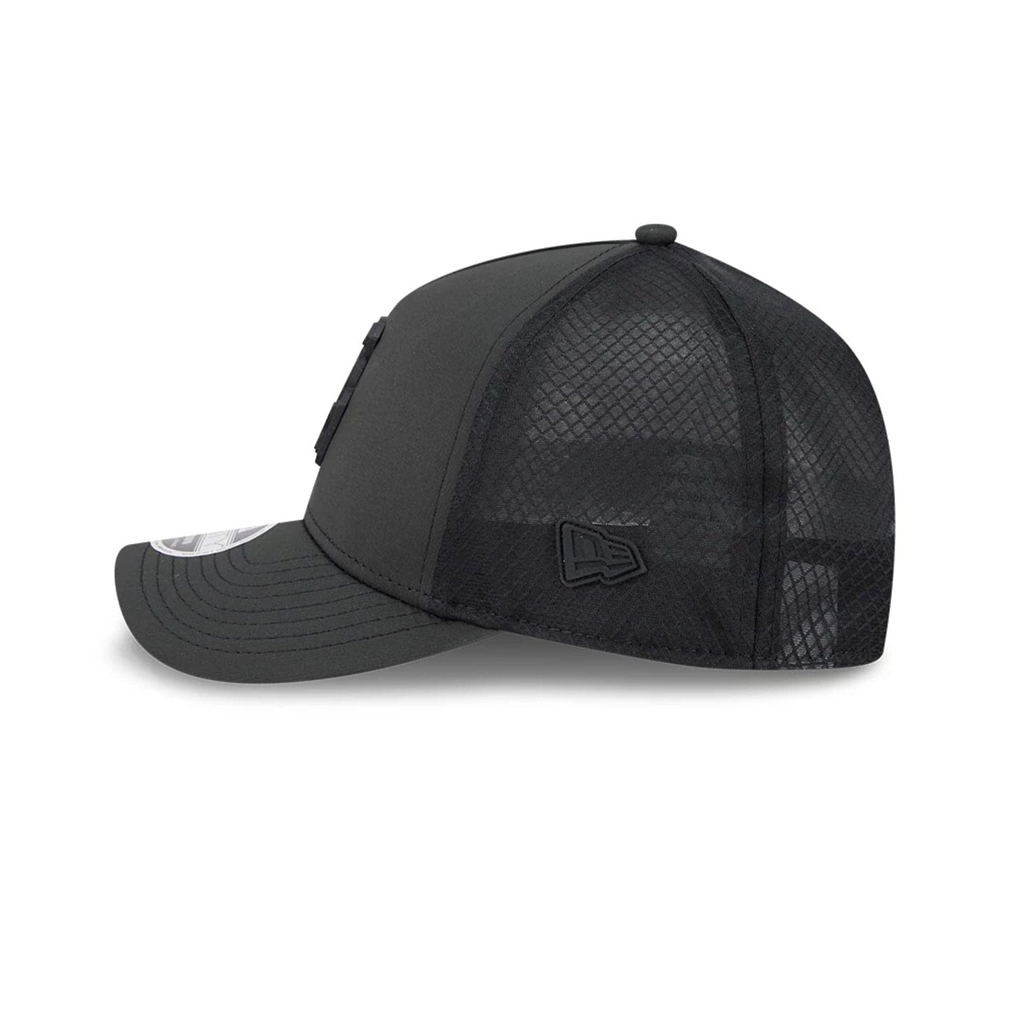 Pictured is this MLB Badged Chicago White Sox 9FORTY M-Crown A-Frame Trucker cap in black. 5