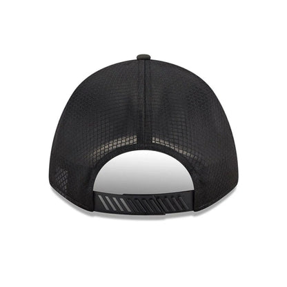 Pictured is this MLB Badged Detroit Tigers 9FORTY M-Crown A-Frame Trucker cap in black. 2
