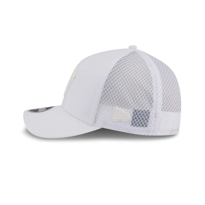 Pictured is this MLB Badged New York Yankees 9FORTY M-Crown A-Frame Trucker cap in white. 5