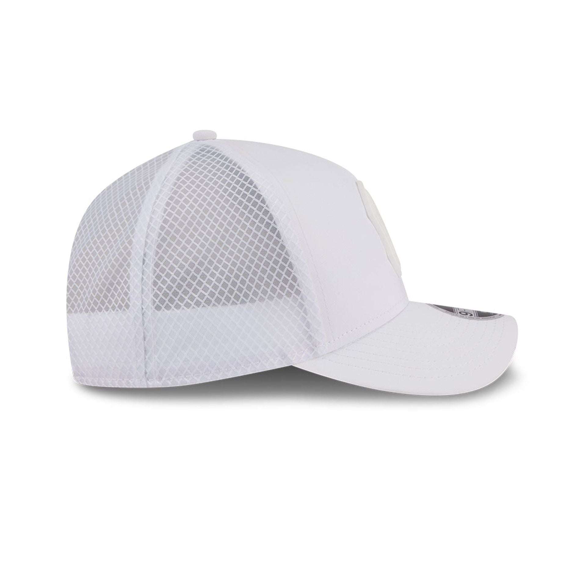 Pictured is this MLB Badged New York Yankees 9FORTY M-Crown A-Frame Trucker cap in white. 6