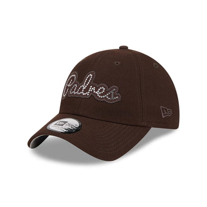 Pictured is this MLB Rhinestone San Diego Padres Casual Classic cap in dark brown. 1