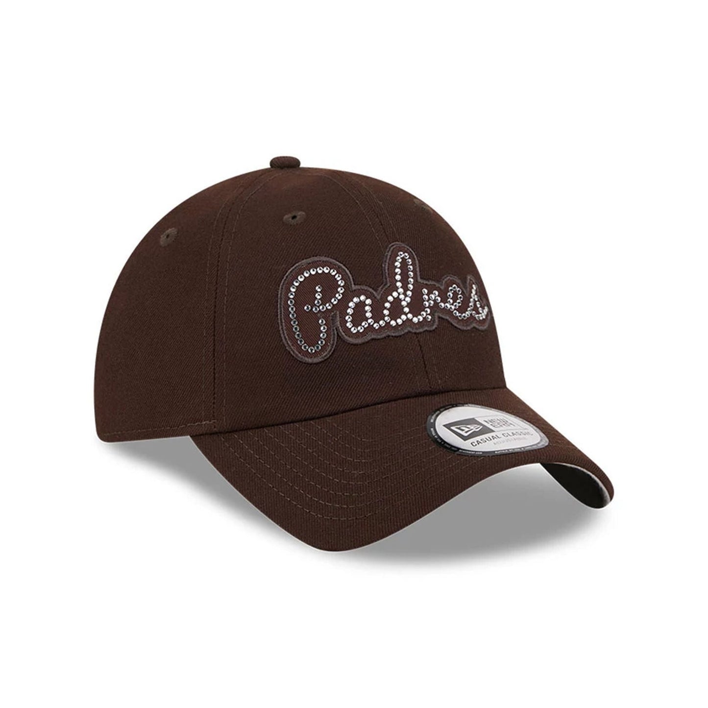 Pictured is this MLB Rhinestone San Diego Padres Casual Classic cap in dark brown. 4