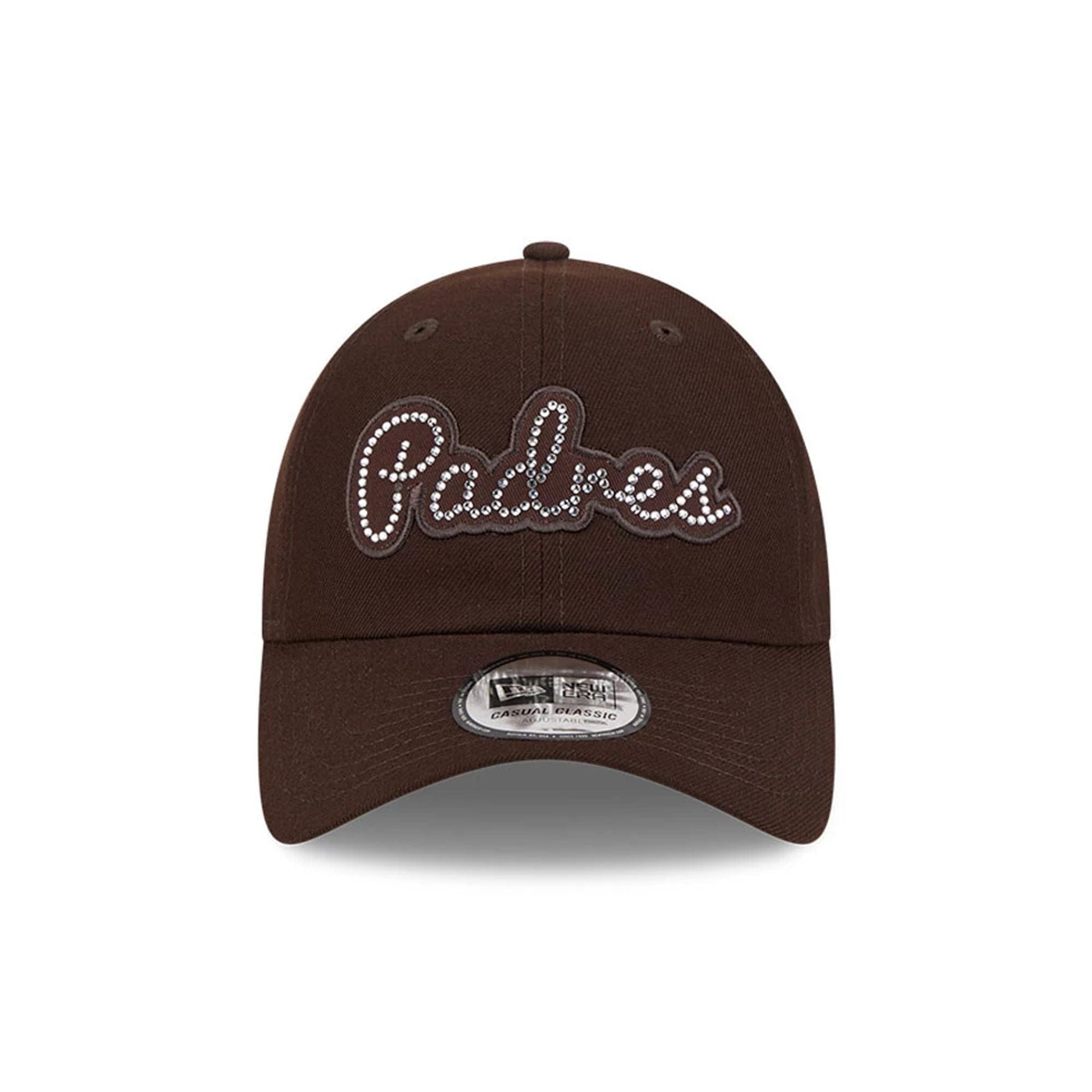 Pictured is this MLB Rhinestone San Diego Padres Casual Classic cap in dark brown. 3
