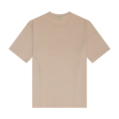 The Male model is wearing LA Lakers NBA Graphic Light Beige T-Shirt 2