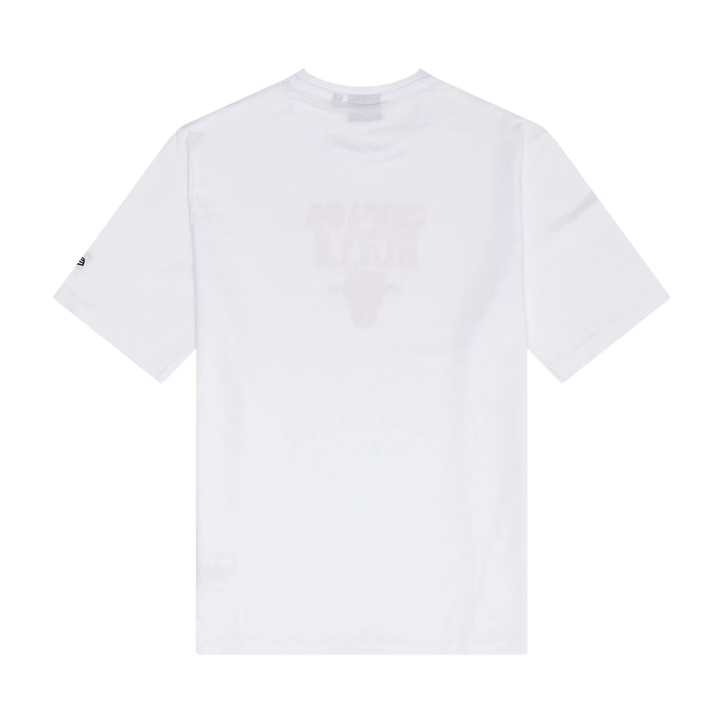 The Male model is wearing Chicago Bulls NBA Graphic White T-Shirt 2