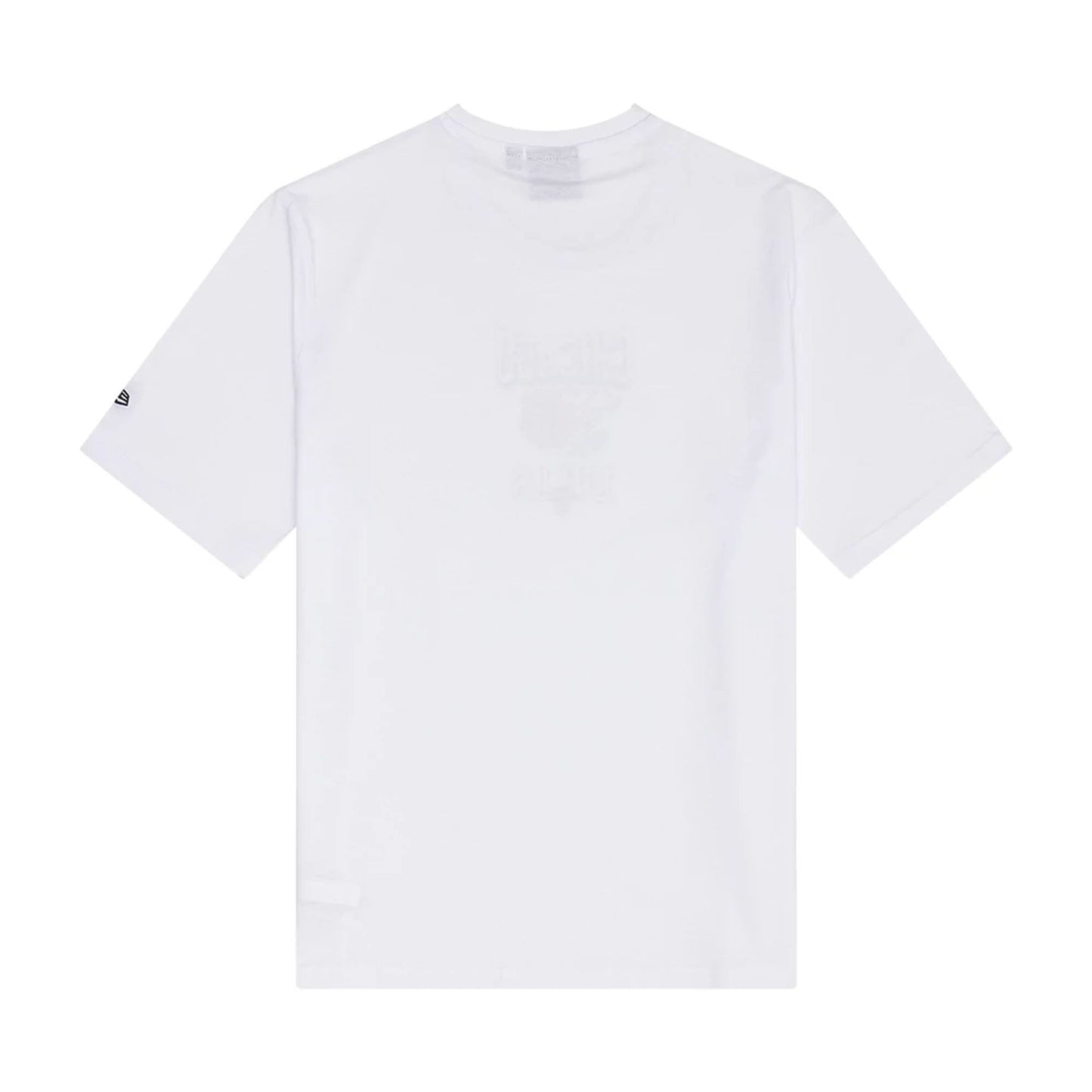 The Male model is wearing Chicago Bulls NBA Graphic White T-Shirt 2