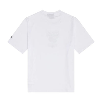 The Male model is wearing Chicago Bulls NBA Graphic White T-Shirt 2