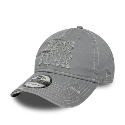 This is a  New Era New York Washed Grey 9TWENTY Adjustable Cap 1