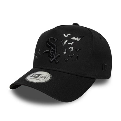 This is a Chicago White Sox MLB Bats Black 9FORTY E-Frame Adjustable Cap 1