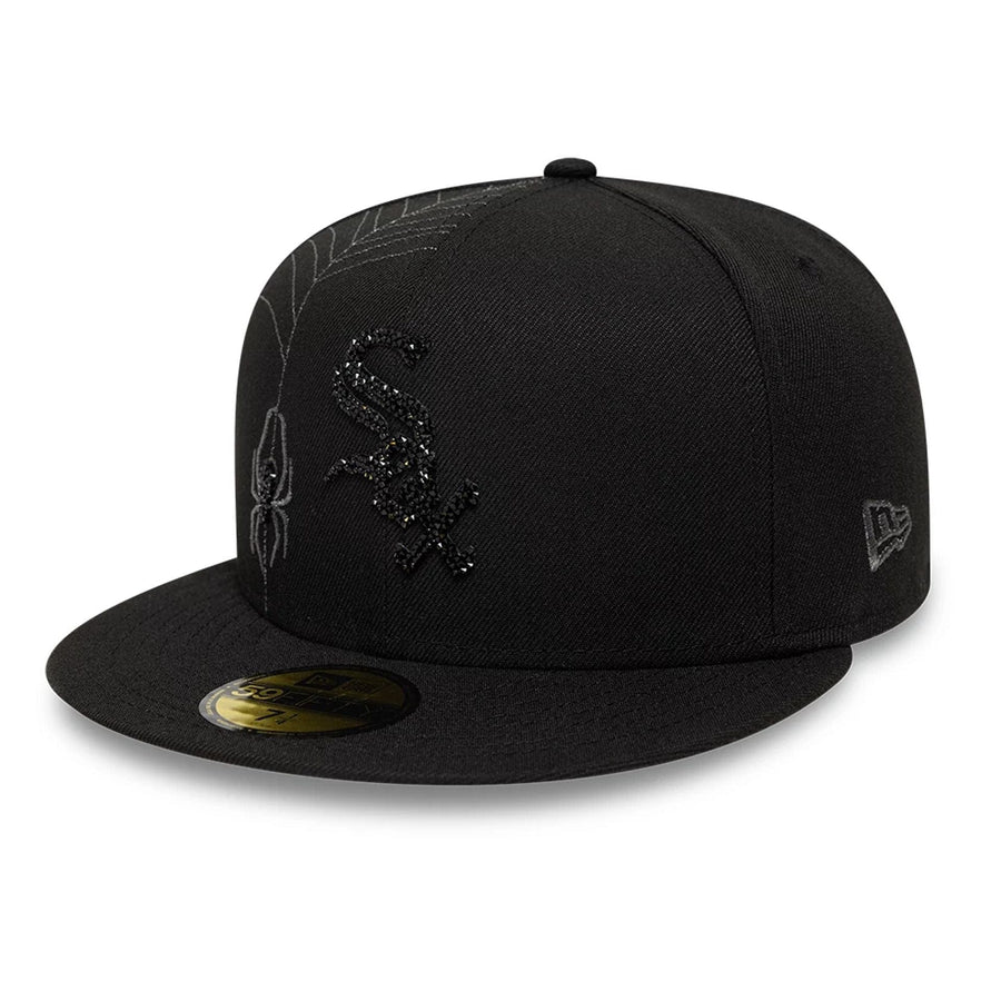 This is a Chicago White Sox MLB Spider Web Black 59FIFTY Fitted Cap 1
