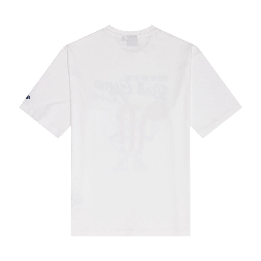 The Male model is wearing New Era Food Graphic White Oversized T-Shirt 2