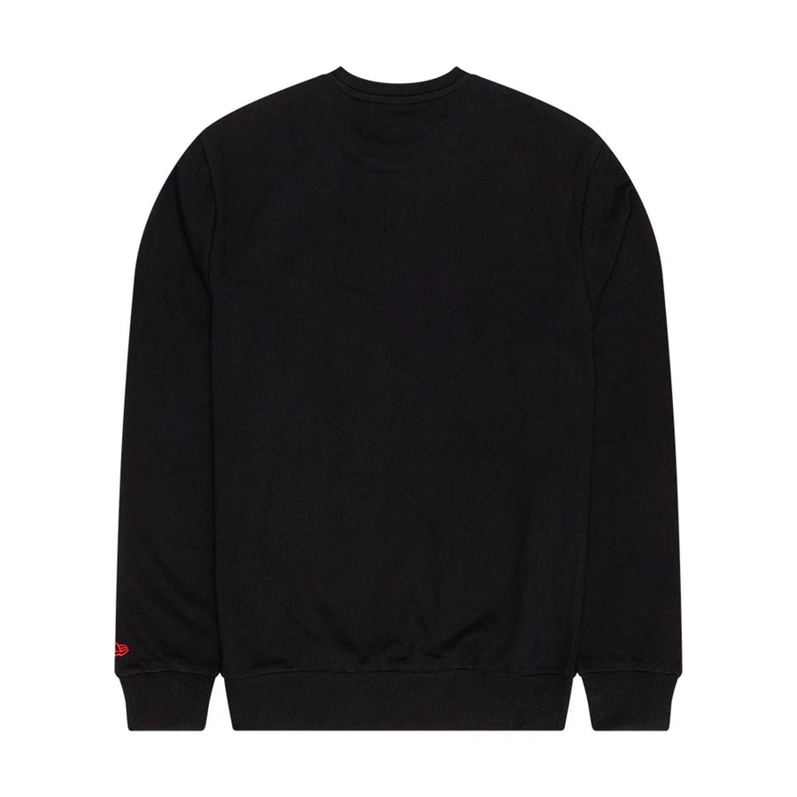 The Male model is wearing Chicago Bulls NBA Wordmark Black Crew Neck Sweater 2