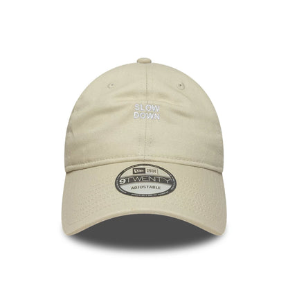 This is a  New Era Slogan Light Beige 9TWENTY Adjustable Cap 2