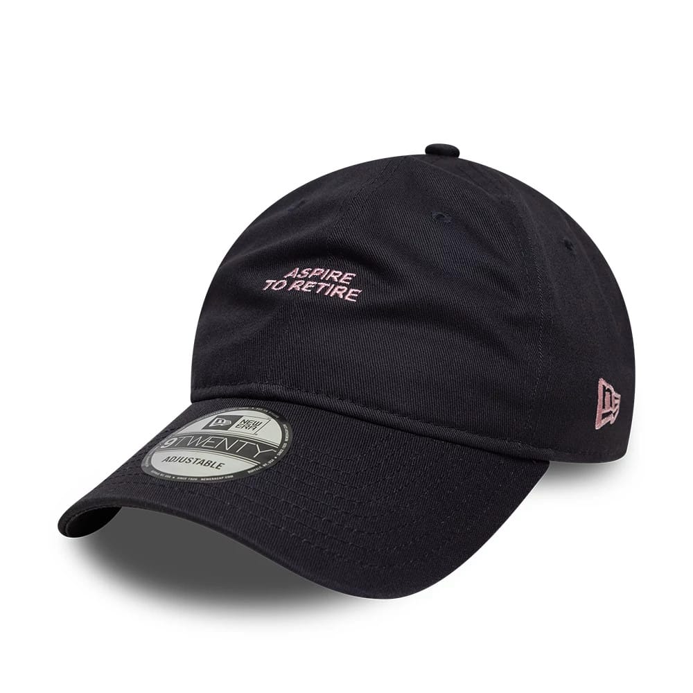 This is a  New Era Slogan Navy 9TWENTY Adjustable Cap 1