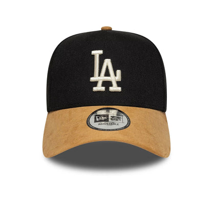 This is a LA Dodgers MLB Suede Visor Black 9FORTY E-Frame Adjustable Cap 2