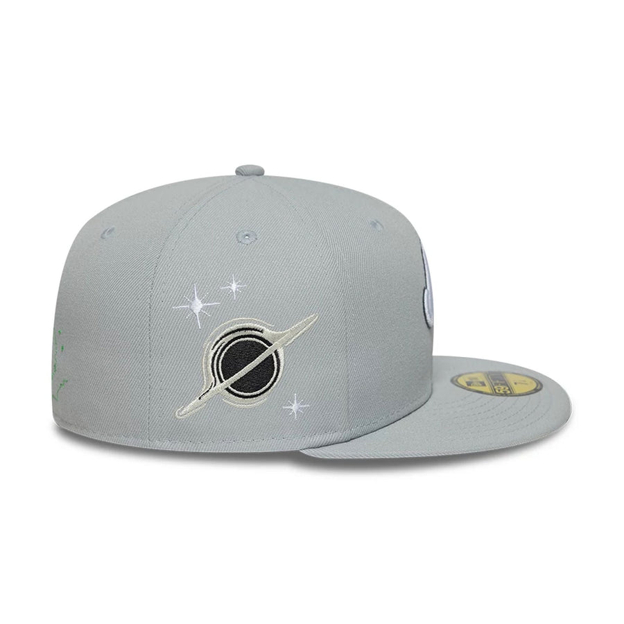 This is a  New Era Planet Icon Grey 59FIFTY Fitted Cap 7