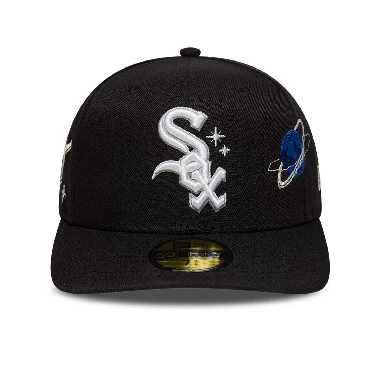 This is a Chicago White Sox MLB Planet Icon Black 59FIFTY Fitted Cap 3