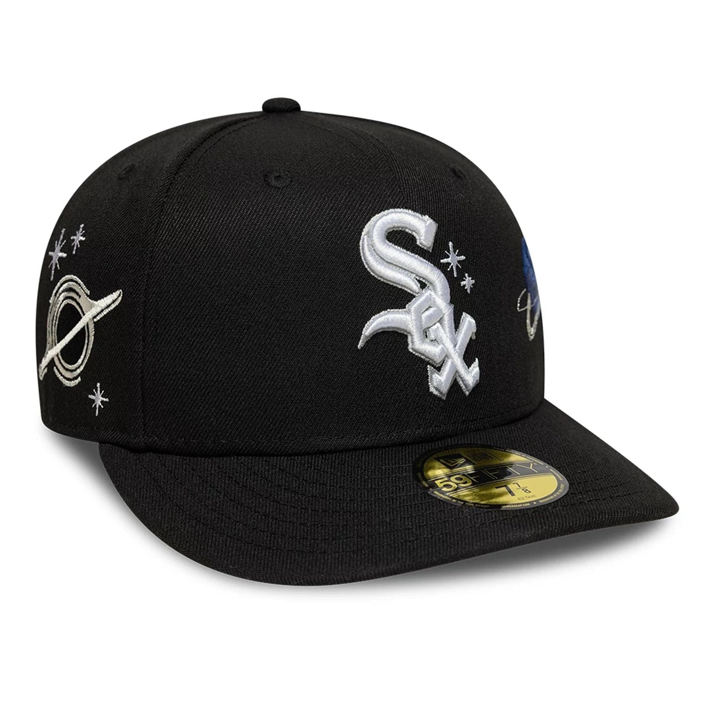 This is a Chicago White Sox MLB Planet Icon Black 59FIFTY Fitted Cap 4