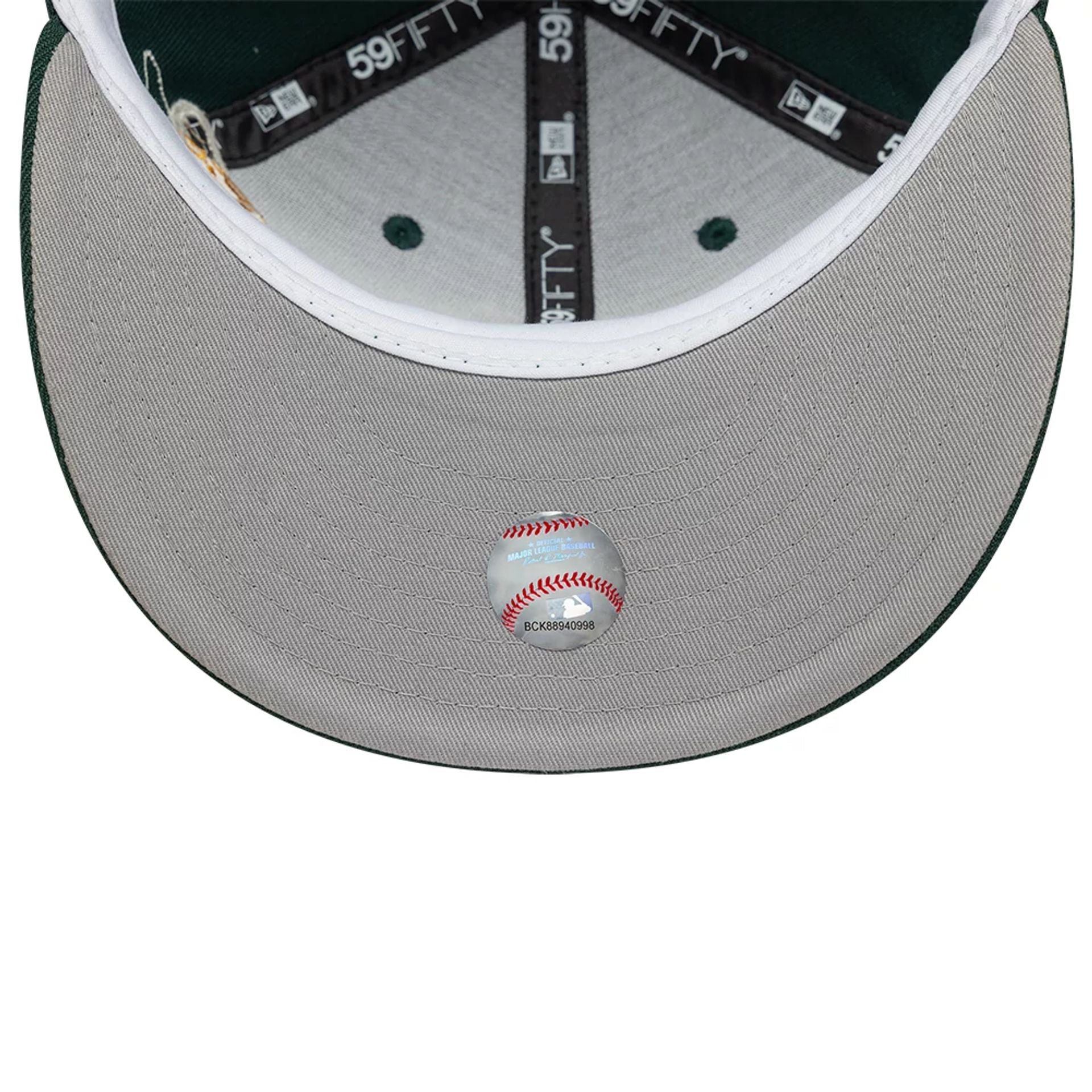 This is a Oakland Athletics MLB Planet Icon Dark Green 59FIFTY Fitted Cap 2
