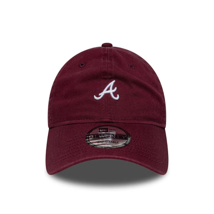 This is a Atlanta Braves MLB Washed Mini Logo Dark Red 9TWENTY Adjustable Cap 2