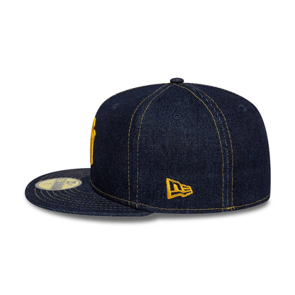 This is a New York Yankees MLB Denim Blue 59FIFTY Fitted Cap 4