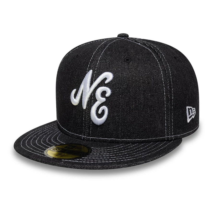 This is a  New Era Denim Black 59FIFTY Fitted Cap 1