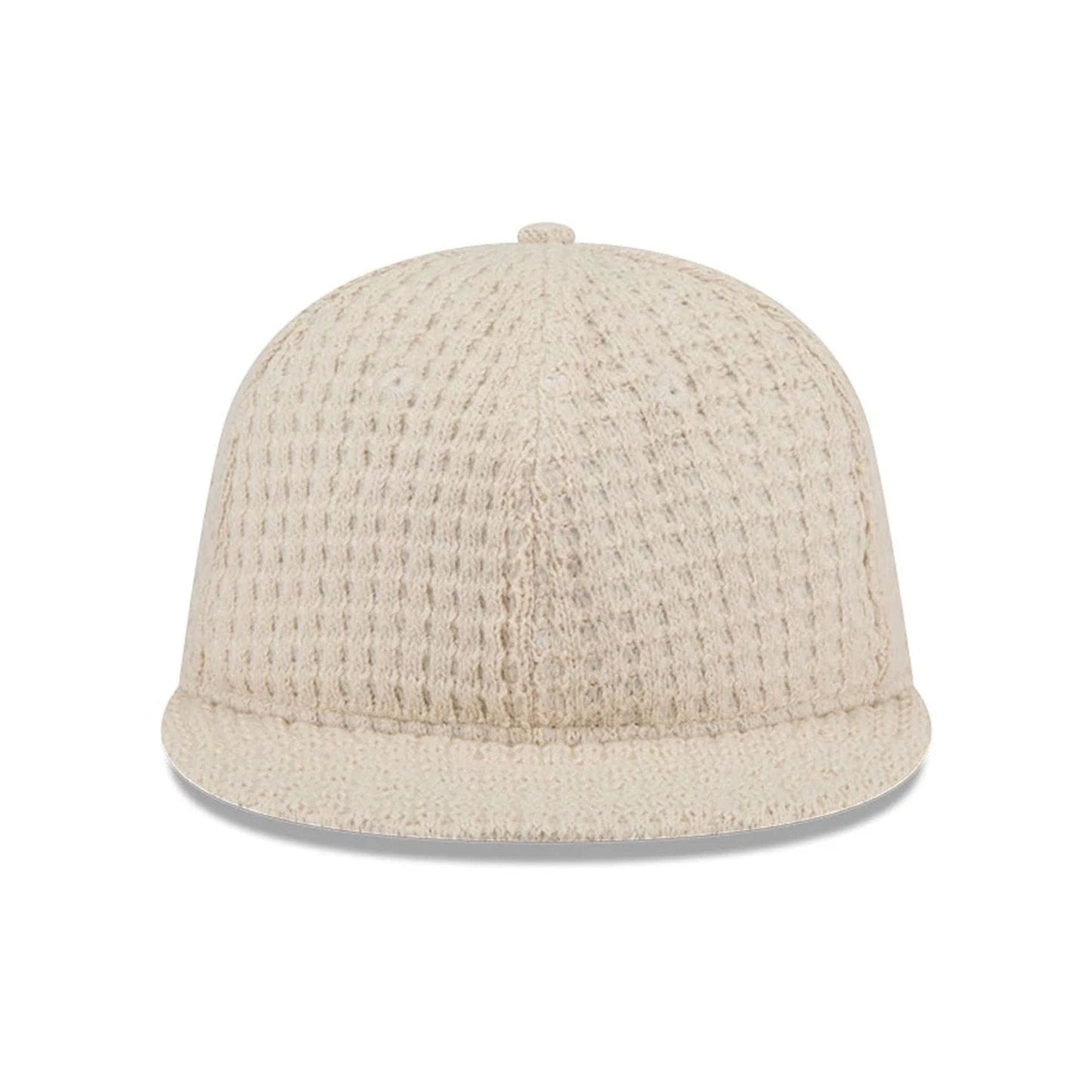 This is a  New Era Waffle Knit Light Beige Retro Crown 9FIFTY Adjustable Cap 3