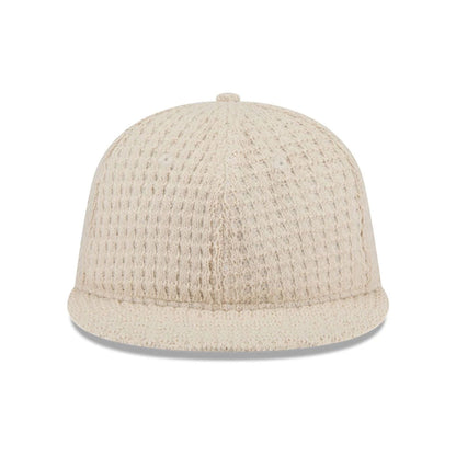 This is a  New Era Waffle Knit Light Beige Retro Crown 9FIFTY Adjustable Cap 3