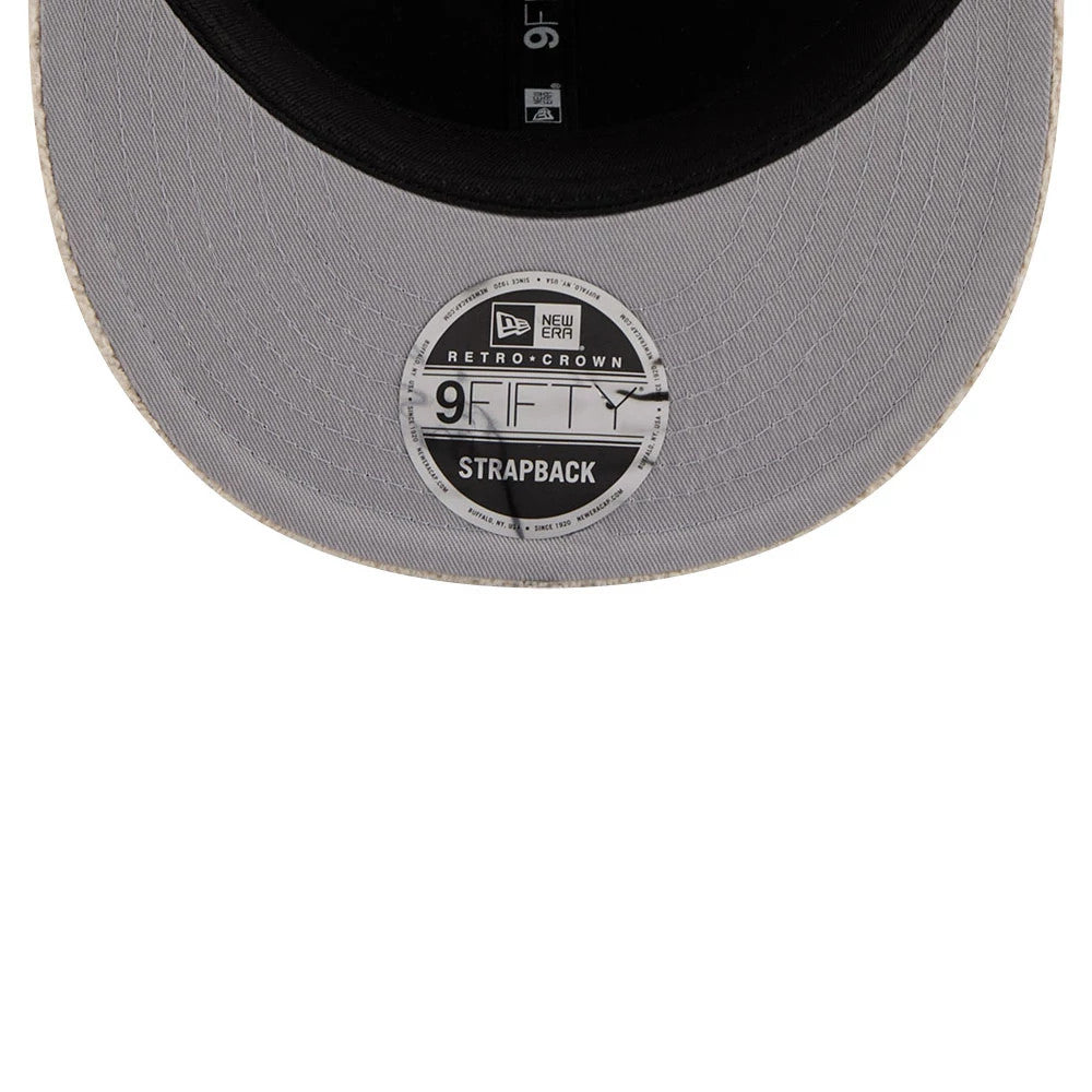 This is a  New Era Waffle Knit Light Beige Retro Crown 9FIFTY Adjustable Cap 2