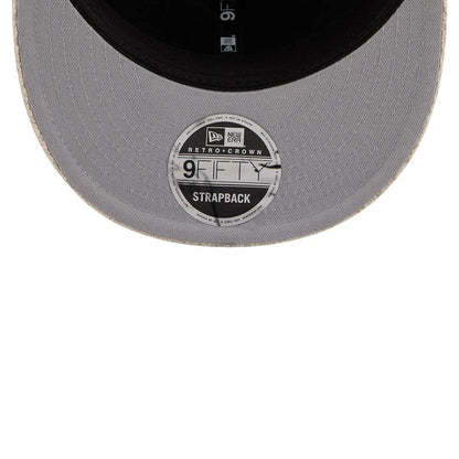 This is a  New Era Waffle Knit Light Beige Retro Crown 9FIFTY Adjustable Cap 2