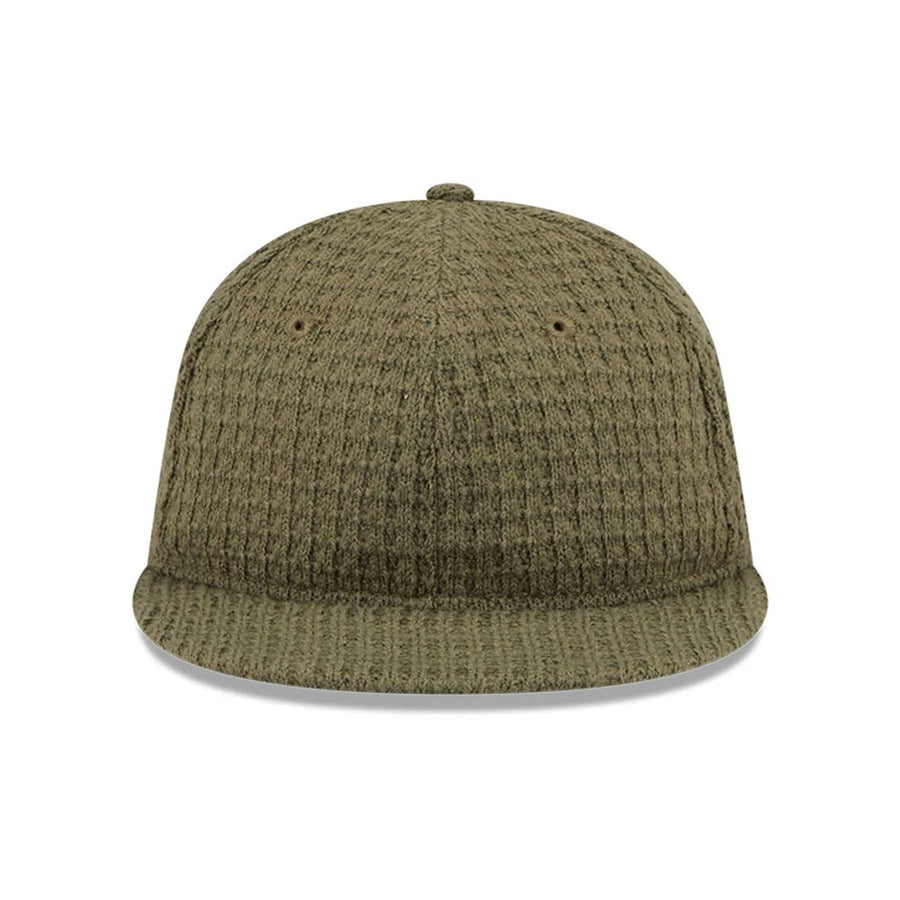 This is a  New Era Waffle Knit Green Retro Crown 9FIFTY Adjustable Cap 3