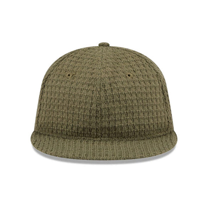This is a  New Era Waffle Knit Green Retro Crown 9FIFTY Adjustable Cap 3